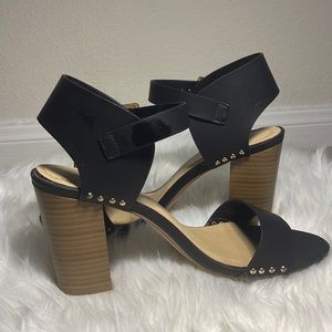 Black Open Toe Heels - Size 8.5